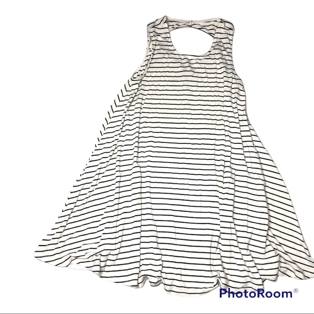 Black & white striped soft & comfy swing dress open back size XS AEO sailor